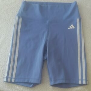 adidas Blue Bike Shorts with White Stripes